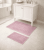 ENSEMBLE TAPIS DE BAIN EPONGE VELOUR FLORA