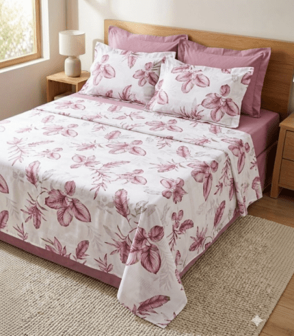 Parure de lit florale en polycoton