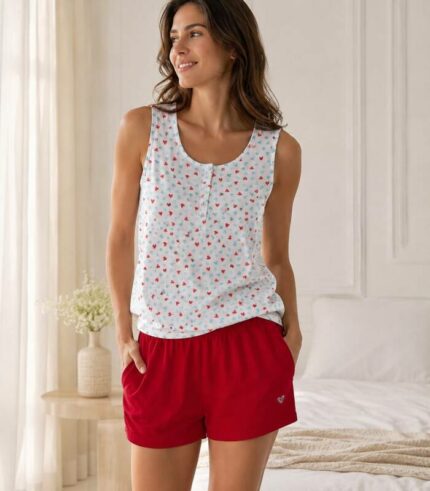 Pyjama cœur femme – Confort et douceur