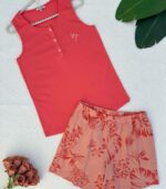 Pyjama femme corail fleuri – Élégance et confort – Image 4