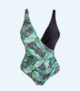 Maillot femme 1 piece croisé NOIR VERT T 40