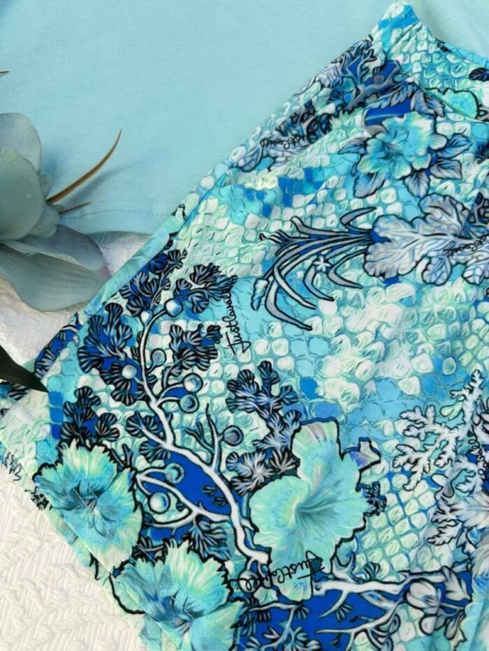 Ensemble pyjama femme – Caraco dentelle & short fleuri – Image 3