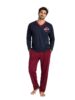 PYJAMA HOMME COL V MANCHE LONGUE
